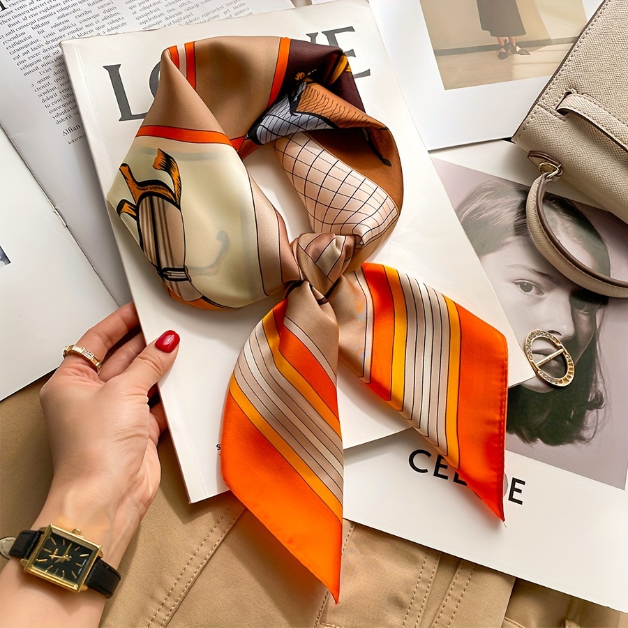 Luxury Bags Office - Luxury Horse Pattern Silk Square Scarf
