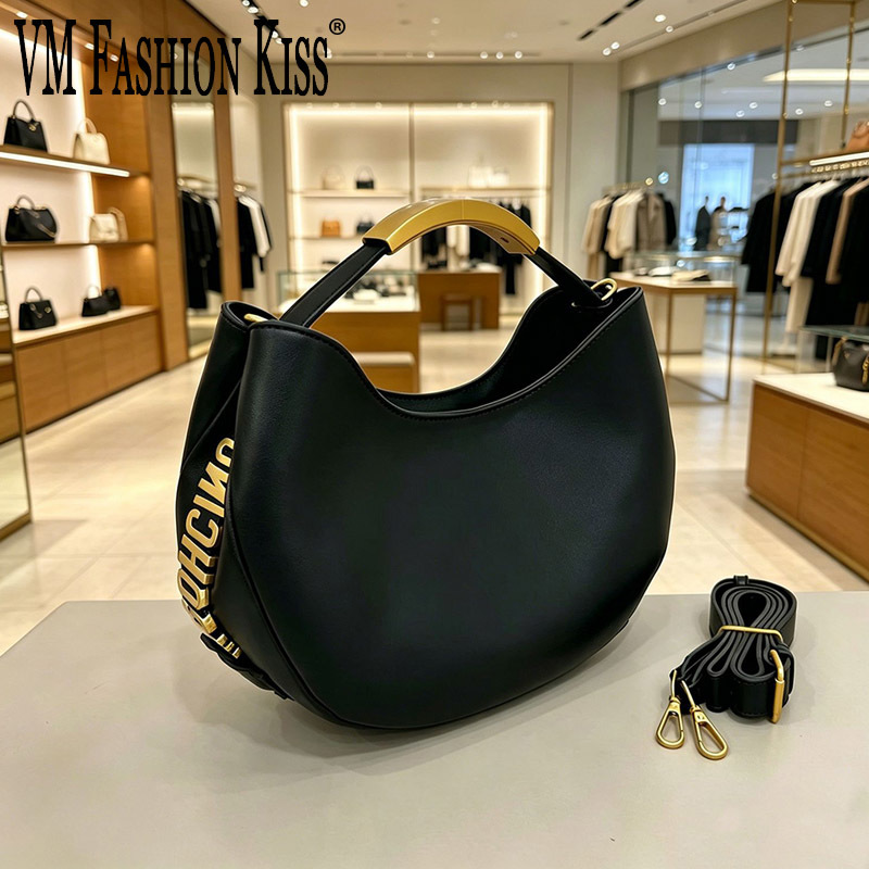 Luxury Bags Office - Demi-cercle Women Golden Letter Tote Drawstring