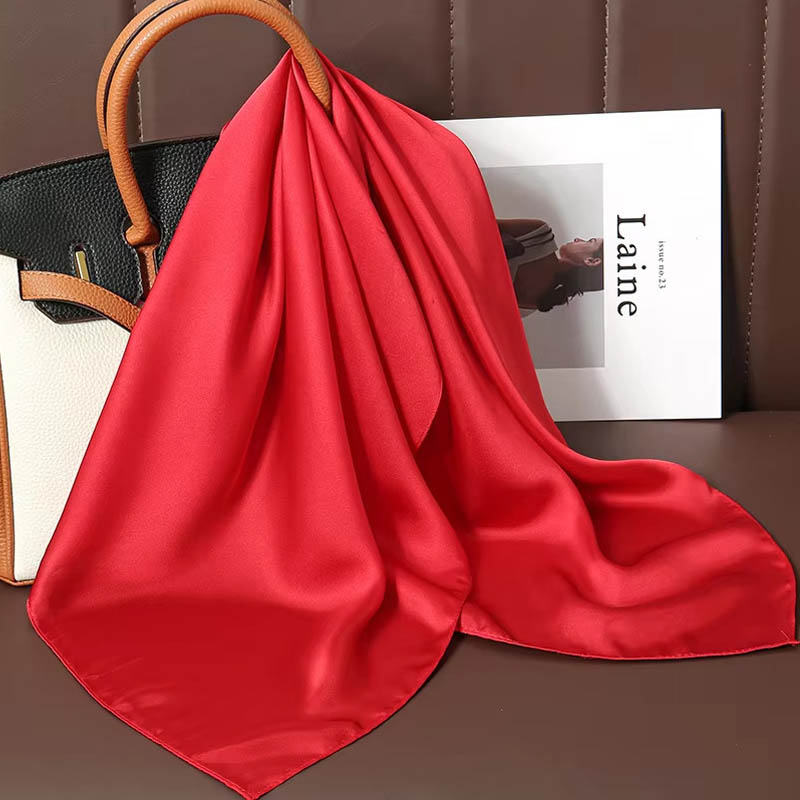 Luxury Bags Office - Luxury Solid Color Silk Square Scarf
