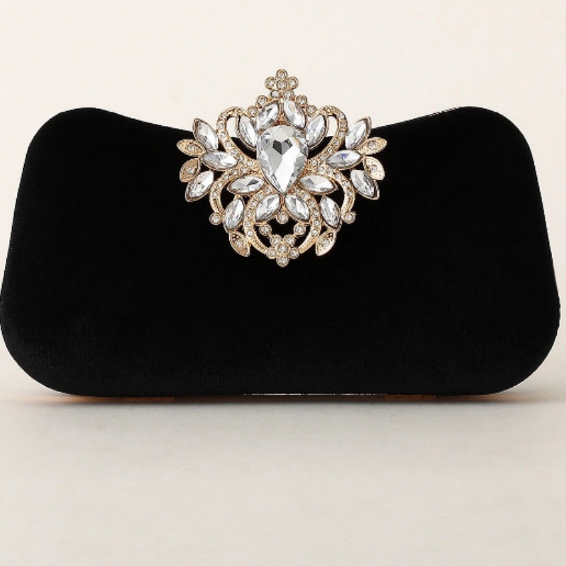 Dark Green Velvet Clutch Bag L - Luxury Bags Gold ulasan dan harga