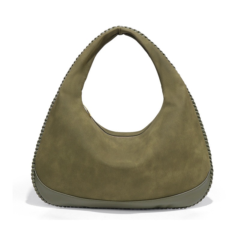 Fashion Large Capacity Shoulde - Half Moon Bag Suede ulasan dan harga