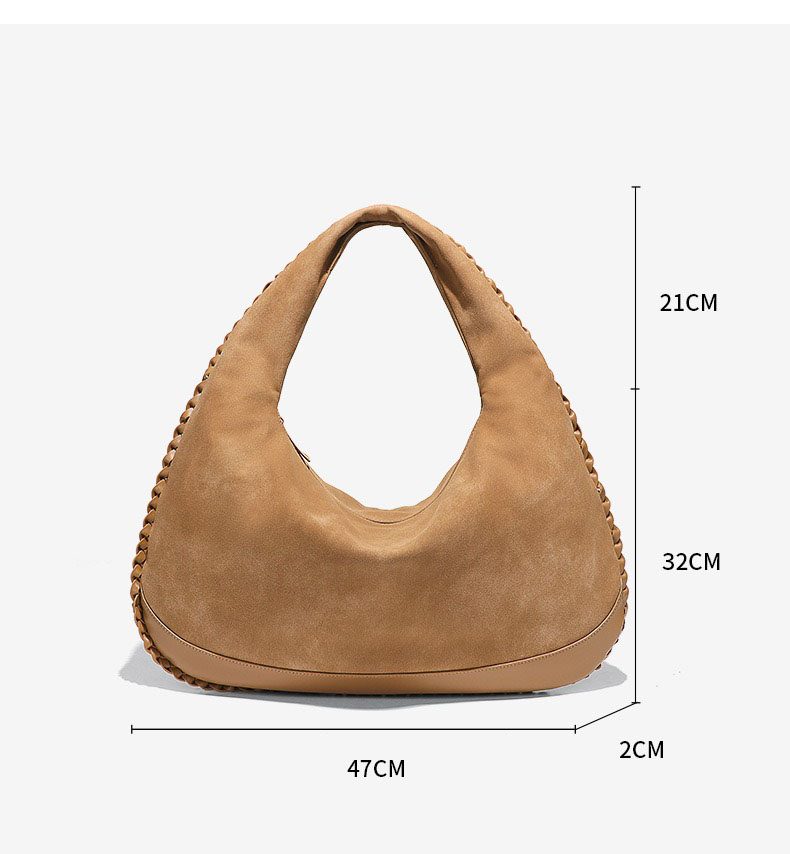 Fashion Large Capacity Shoulde - Half Moon Bag Suede ulasan dan harga