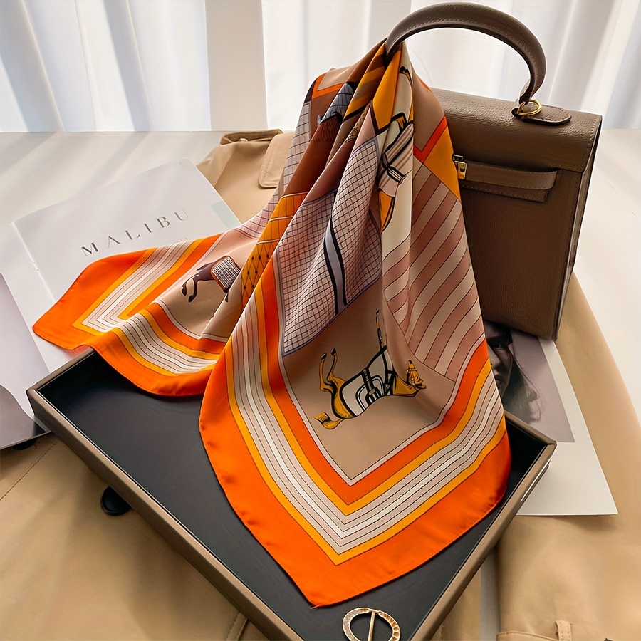 Luxury Horse Pattern Silk Squa - Luxury Bags Office ulasan dan harga