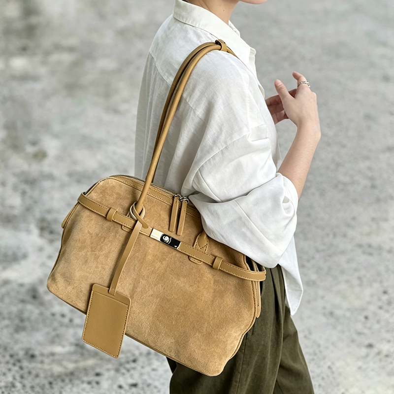 New Women's Genuine Suede Cowh - Half Moon Bag Suede ulasan dan harga