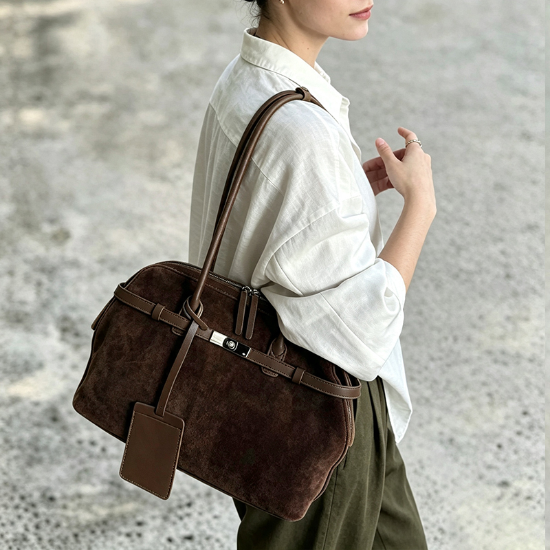 New Women's Genuine Suede Cowh - Half Moon Bag Suede ulasan dan harga