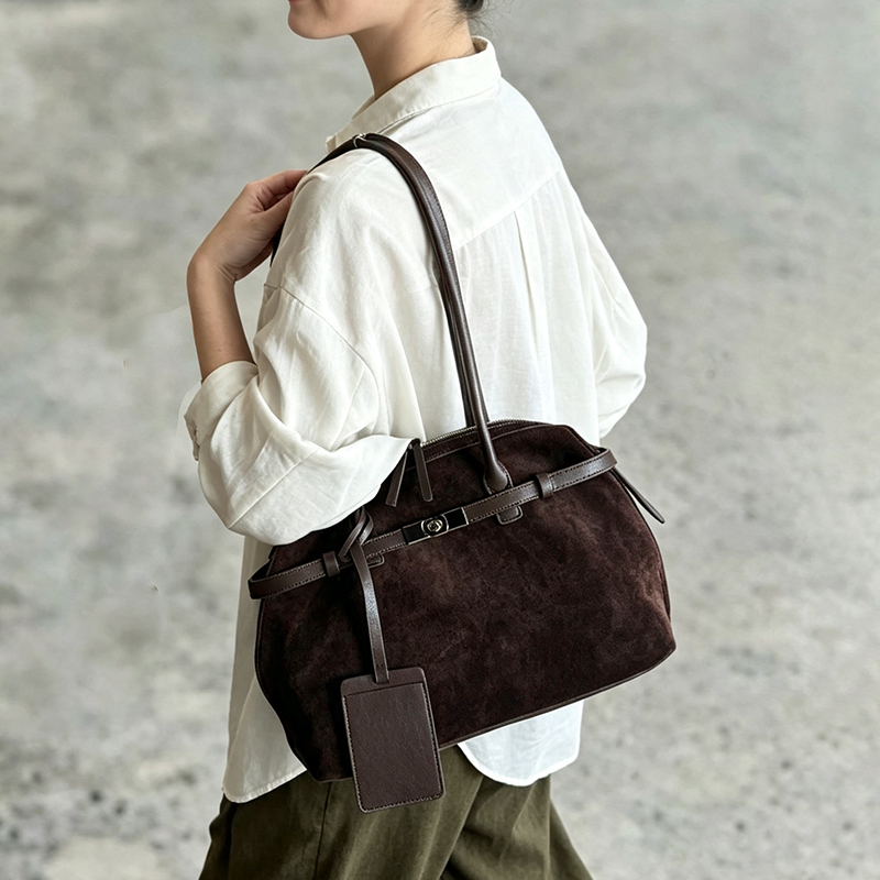 New Women's Genuine Suede Cowh - Half Moon Bag Suede ulasan dan harga