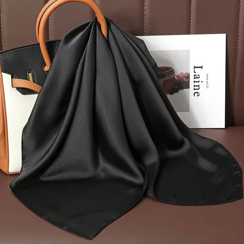 Luxury Solid Color Silk Square - Luxury Bags Office ulasan dan harga