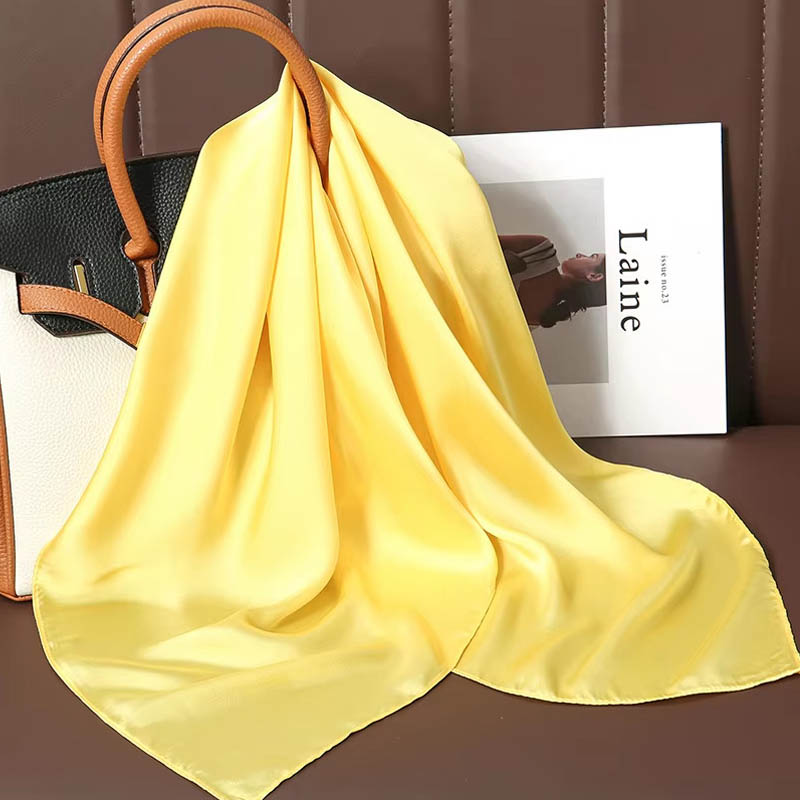 Luxury Solid Color Silk Square - Luxury Bags Office ulasan dan harga