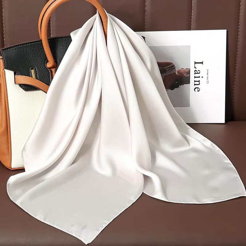 Luxury Solid Color Silk Square - Luxury Bags Office ulasan dan harga