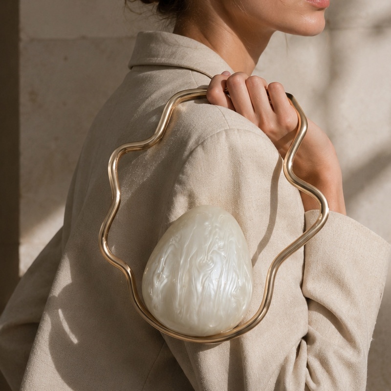 Women mini Acrylic Egg Bag Cut - Luxury Bags Gold ulasan dan harga