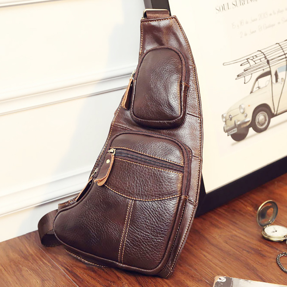 High Quality Men Genuine Leath - Half Moon Bag Suede ulasan dan harga