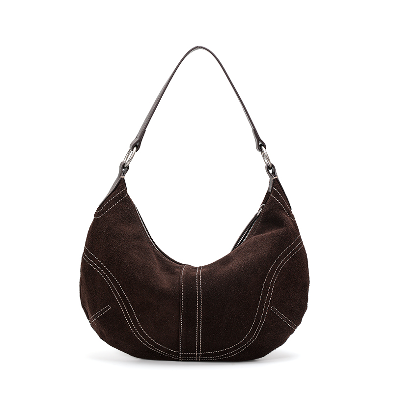 Aidanni Cowhide Suede Underarm - Half Moon Bag Suede ulasan dan harga