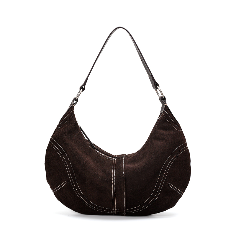 Aidanni Cowhide Suede Underarm - Half Moon Bag Suede ulasan dan harga