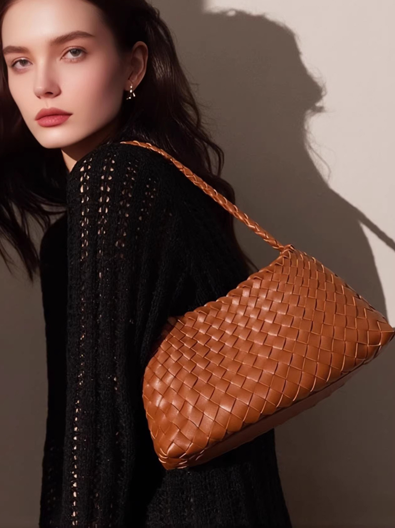 Hand woven popular high-end si - Half Moon Bag Suede ulasan dan harga