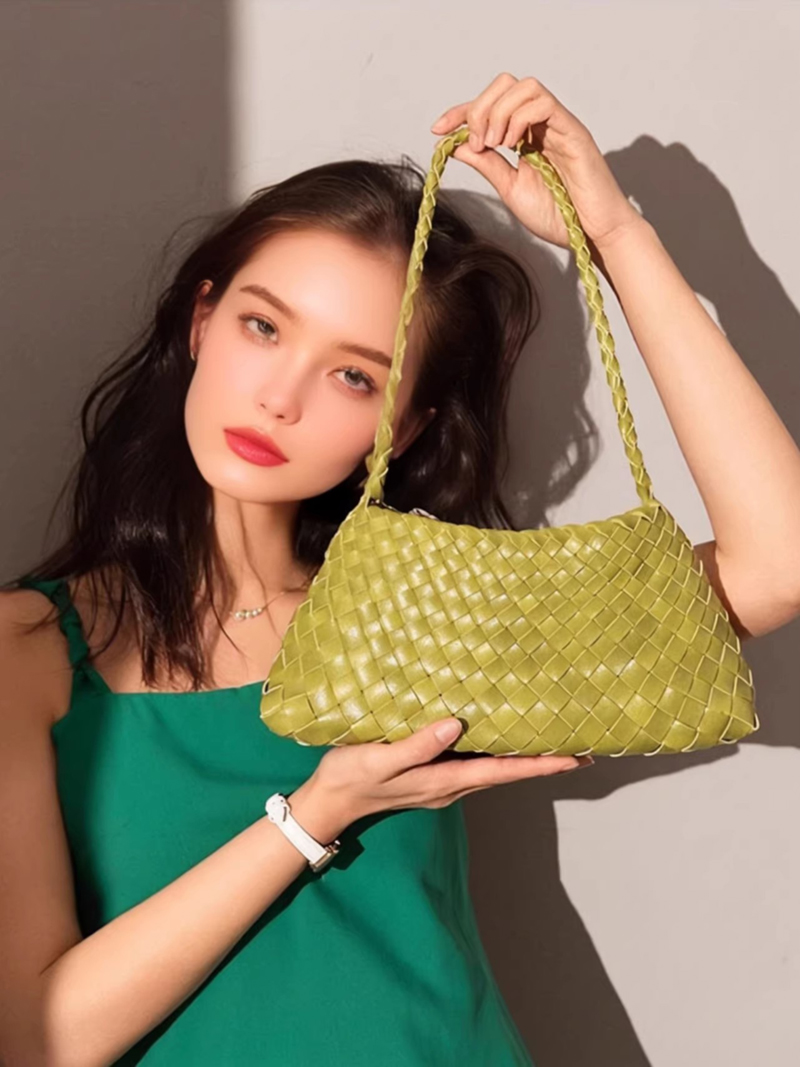 Hand woven popular high-end si - Half Moon Bag Suede ulasan dan harga