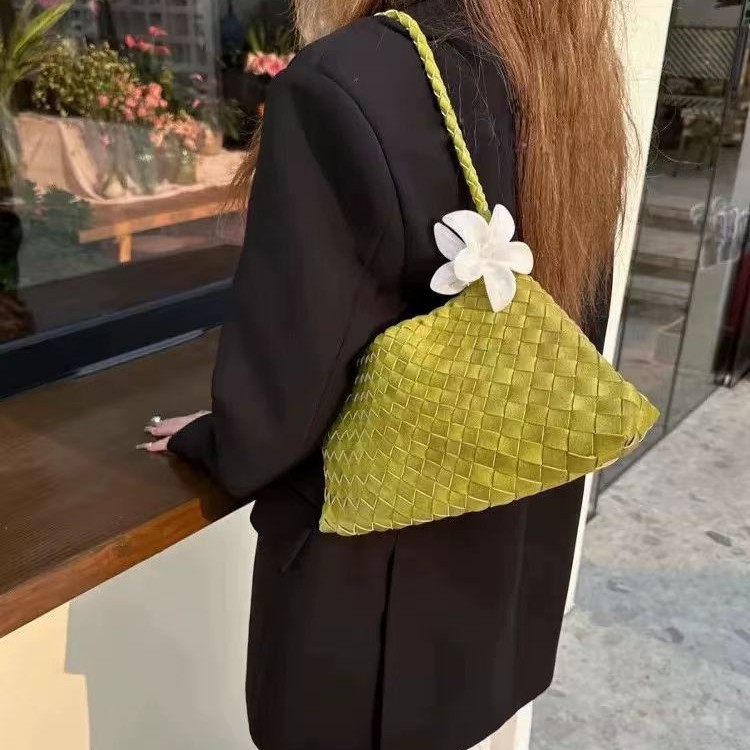 Hand woven popular high-end si - Half Moon Bag Suede ulasan dan harga