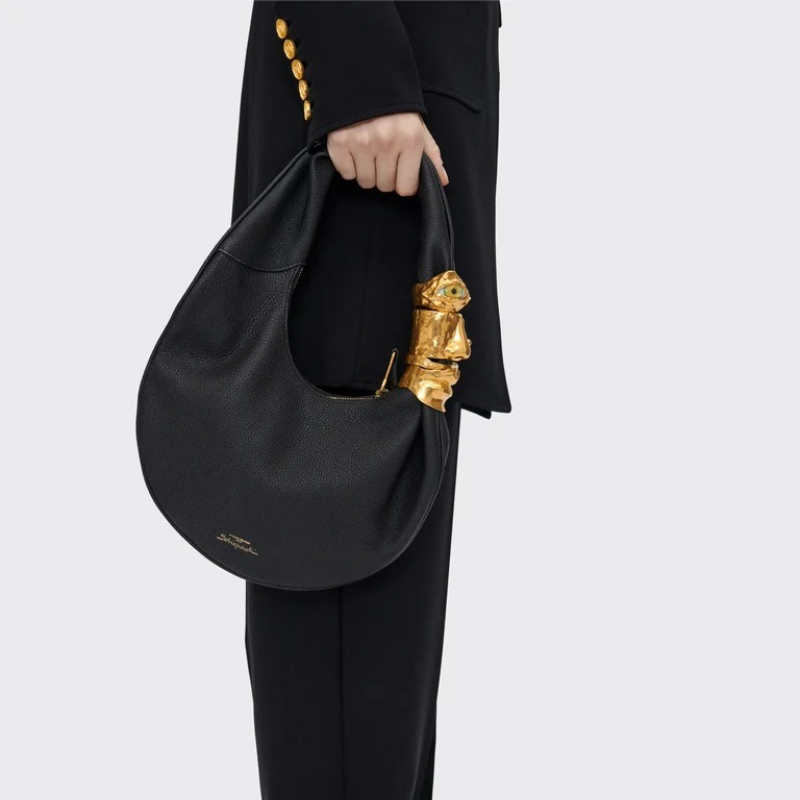 Designer Luxury Soufflé Bag Wo - Half Moon Bag Suede ulasan dan harga