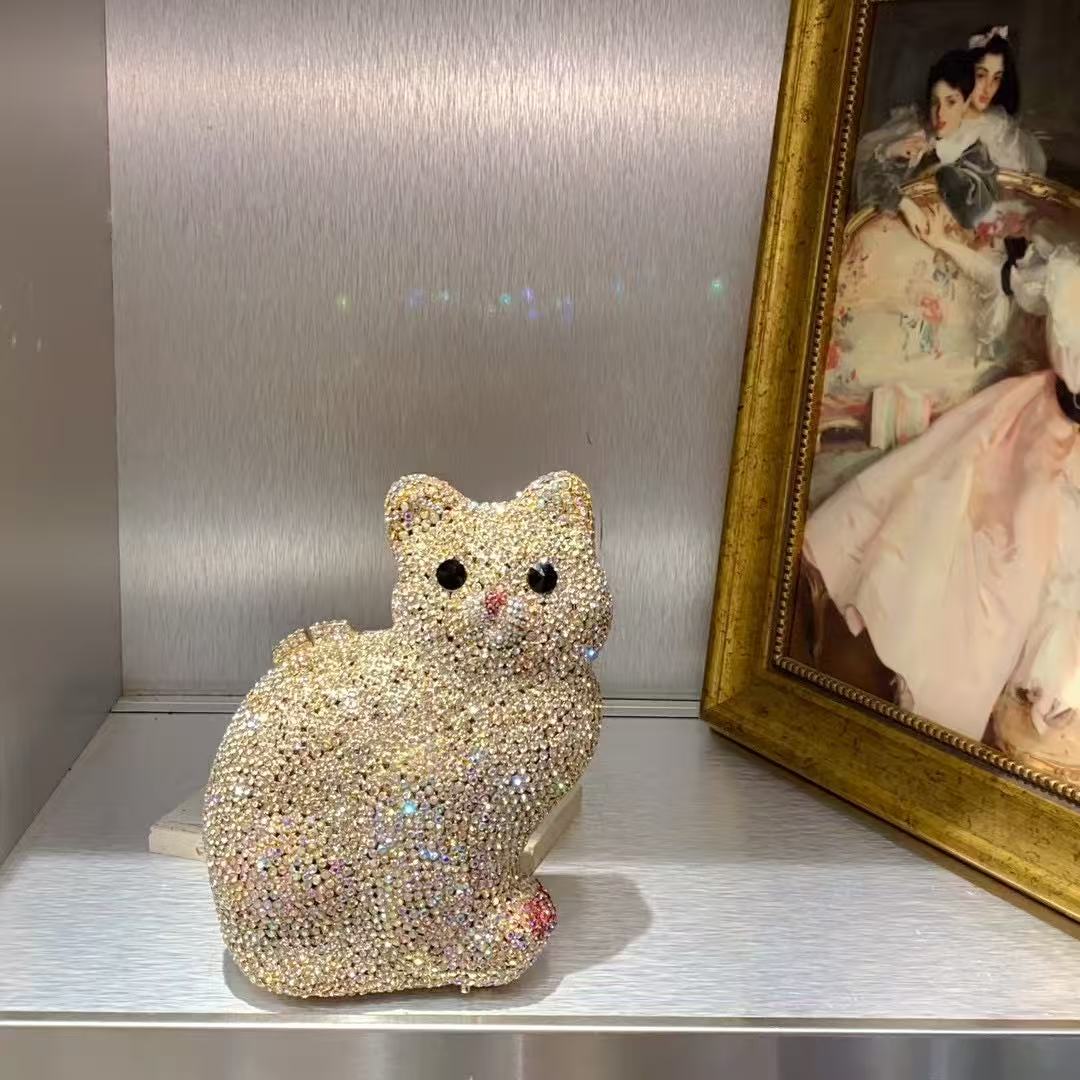 Gold Cute Cat Shape Women Hand - Luxury Bags Gold ulasan dan harga