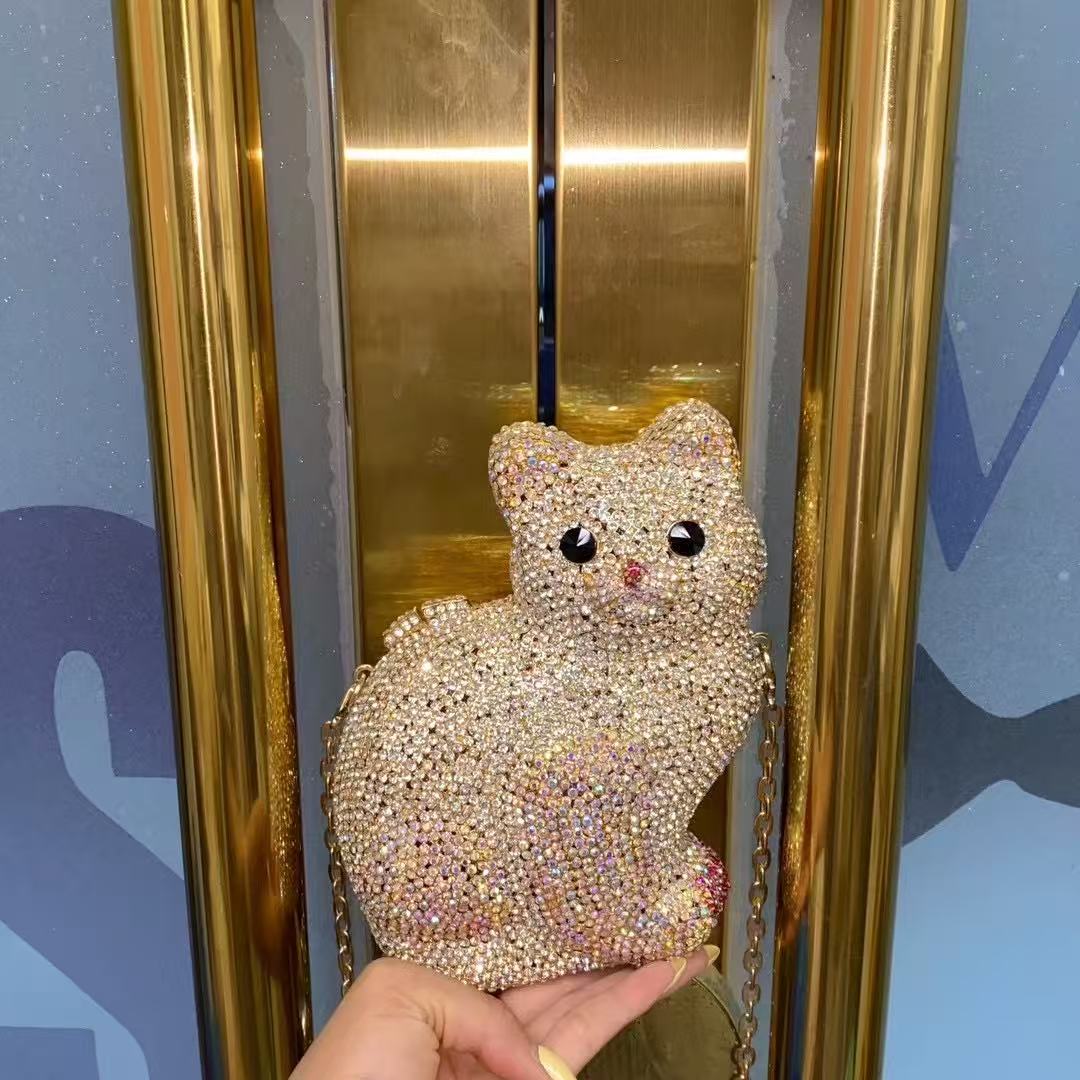 Gold Cute Cat Shape Women Hand - Luxury Bags Gold ulasan dan harga