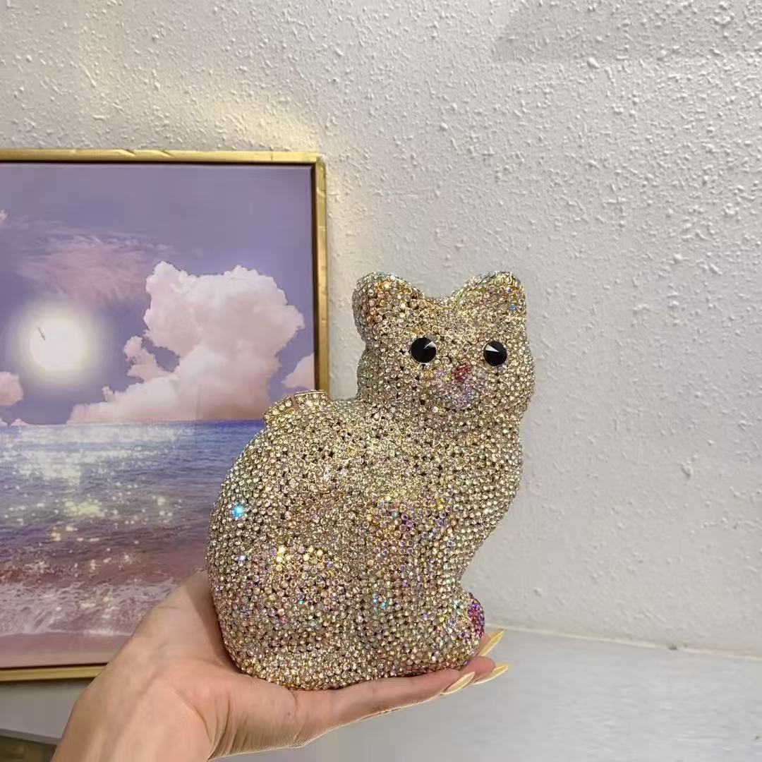 Gold Cute Cat Shape Women Hand - Luxury Bags Gold ulasan dan harga